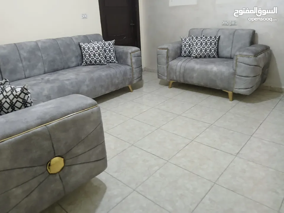 طقم كورنر Spider   تفصيل خشب لاتيه وسويد  قماش مخمل قماش ووتر بلوف  اسفنج ضغط عالي اسفنج تركي   استع