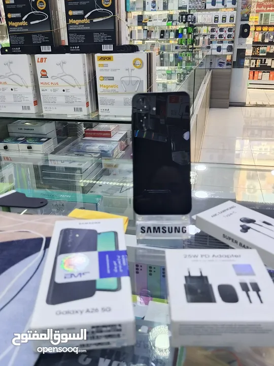 مشغل يوم واحد SAMSUNG A26 5G مستعمل جيجا 256 رام 16 معه بكج هدية متوفر توصيل