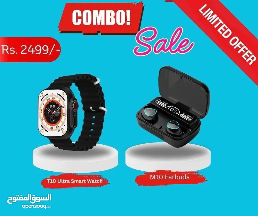 بكج kiki K3 بكج ساعة Ultra3 مع سماعة M10 بقوة 3000 ملي أمبير  ... لحقوا العرض