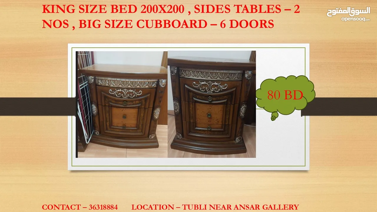 bed,cupboard, dining table