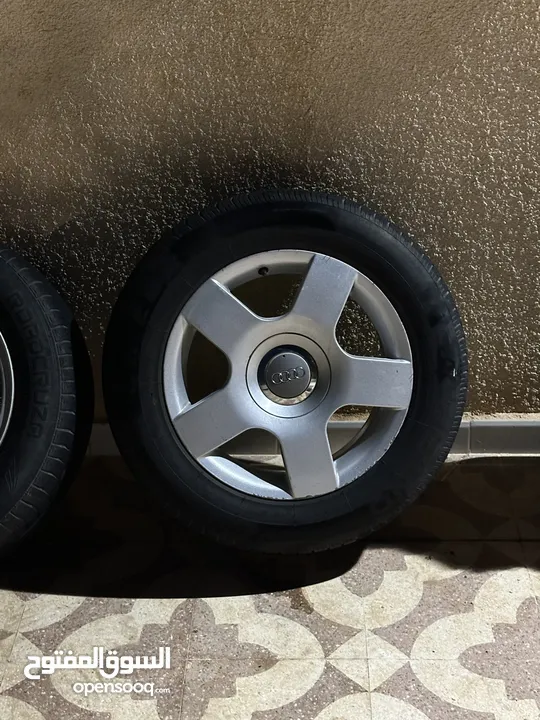 Audi Rims+tires In perfect condition/ جنطات اودي للبيع مع كوشوك