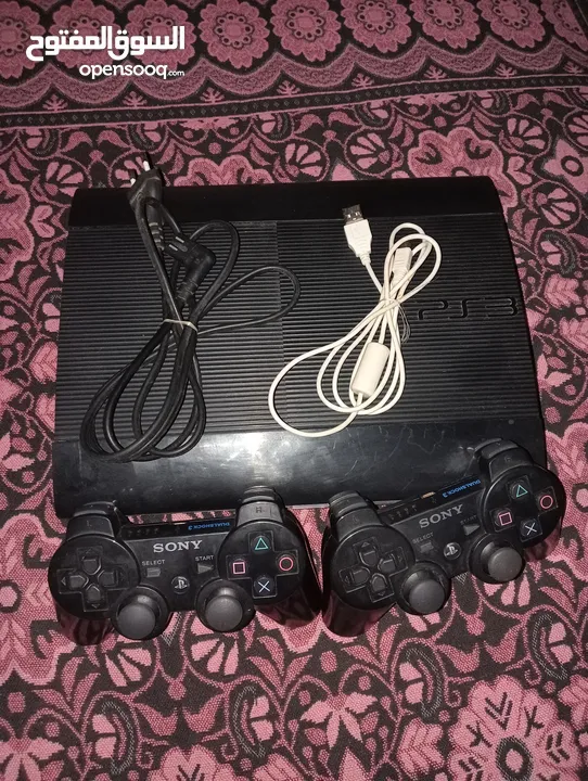بلاي ستيشن 3 سوبر سليم مهكره فل العاب مع ايتين والأسلاك جهاز مستعمل شبه جديد متوفر خدمة توصيل