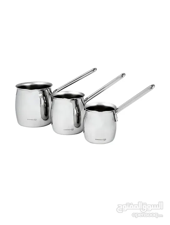Kurkmaz Turkish 3 Piece Tombic Beverage Pots Made By Stainless steel