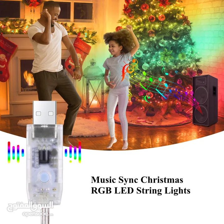 شريط حبل اضائه ليد LED RGB LIGHT تحكم بالريموت اوتطبيق يضئ الوان يعمل عن طريق وصلةUsb ضوء زينه ديكور