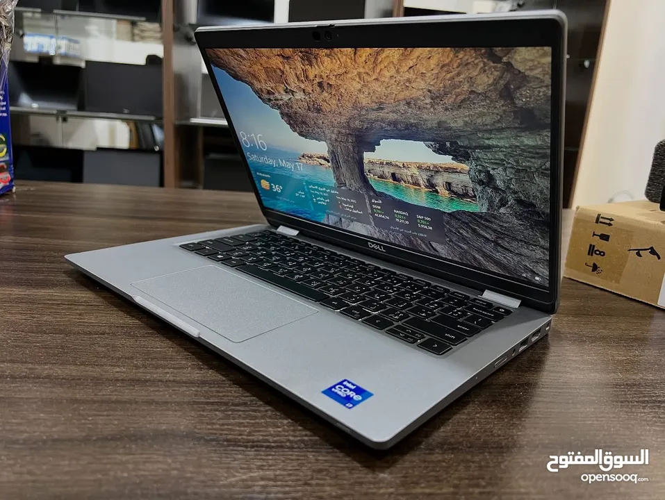 لابتوب ديل لاتيتيود جيل 11 معالج core i7 شاشة لمس لون سلفر مميز بصمة للوجه  Ram 16 - SSD 512