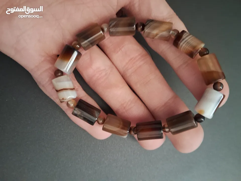 اساور احجار كريمة ، عقيق كوفي ،عقيق احمر ،كوارتز فراولة _ Coffe agate , strawberry quartz, red agate