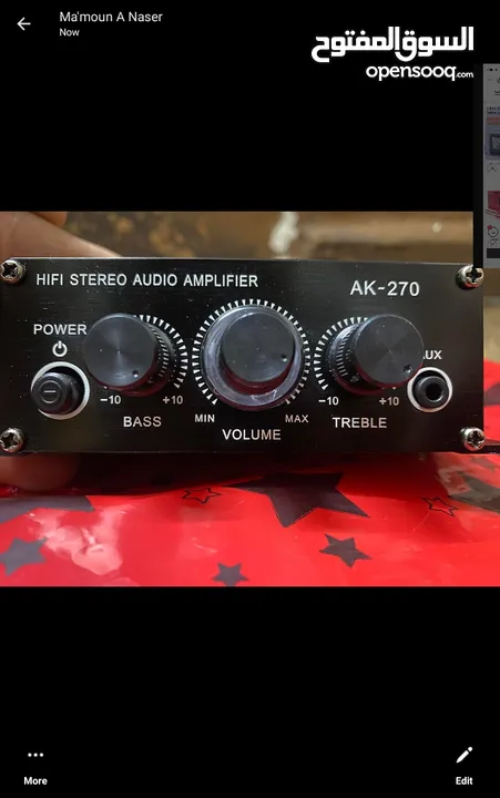امبليفير حجم صغير AUX لنضام منزلي او لسيارات  ممتاز Amplifier Professional audio   للبيع بسعر  محروق
