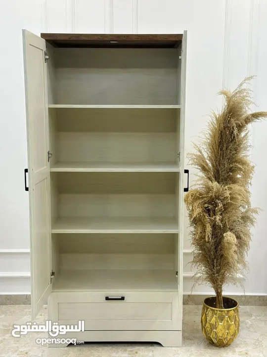 خزانة ملابس دفتين مع جرار خشب Mdf تقيل واشي صح العرض 75 سم و الارتفاع 170 سم وعمق 40