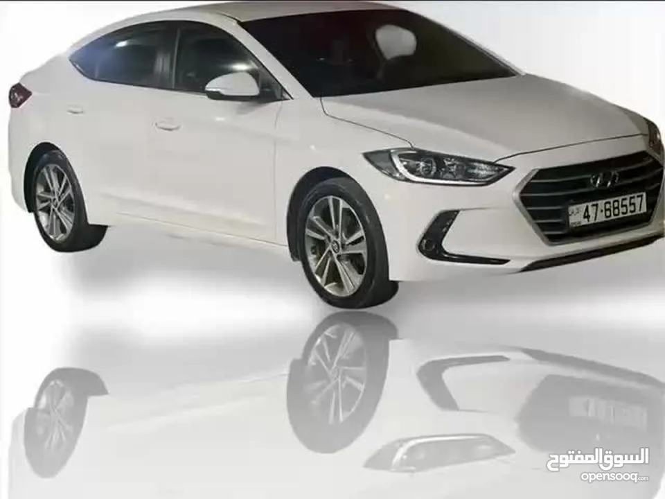 هونداي افانتي AD بحالة الوكالة موديل 2018  لون ابيض فحص كامل مالك اول من المنطقه الحرة/ كراسي جلد