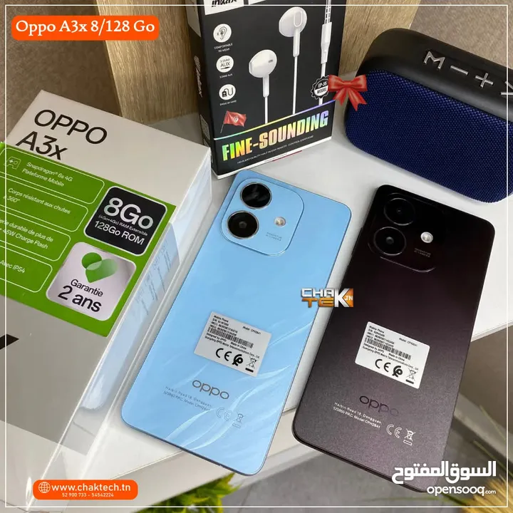 هدية سماعه بلوتوث جديد بالكرتونة oppo A3X رام 8 جيجا 128 مكفول سنة متوفر توصيل