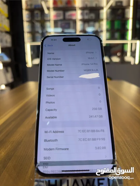 IPHONE 14 PRO 256GB  USED LIKE NEW ////ايفون 14 برو 256 جيجا ؜  مستعمل بحاله الجديد كفاله فليك