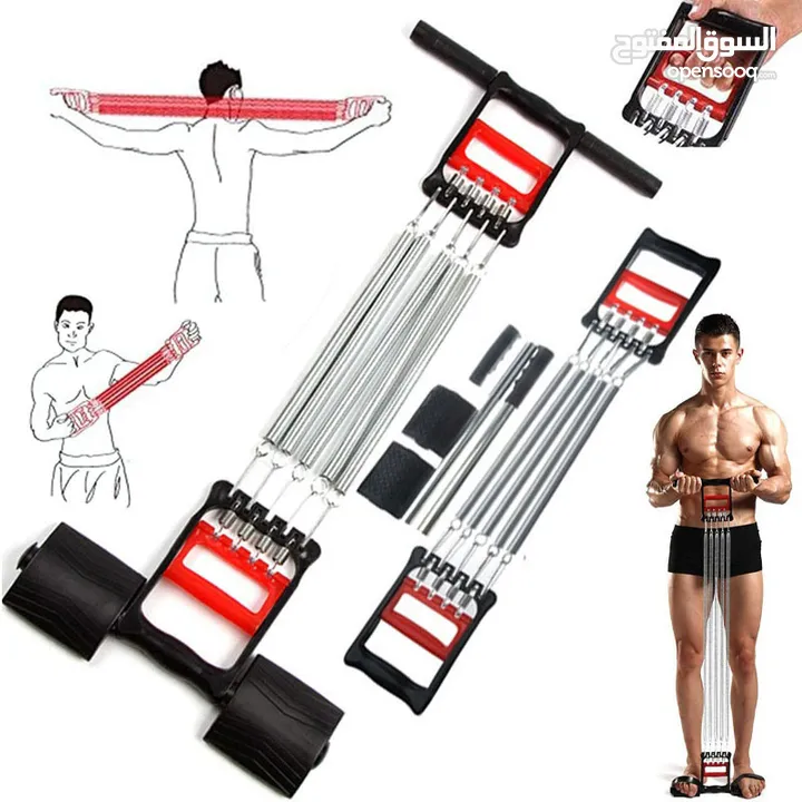 زنبرك تمارين المقاومه الرياضي توسيع الصدر مع مقابض اليد 2X1chest pull بناء شد العضلات 5 زنبركات