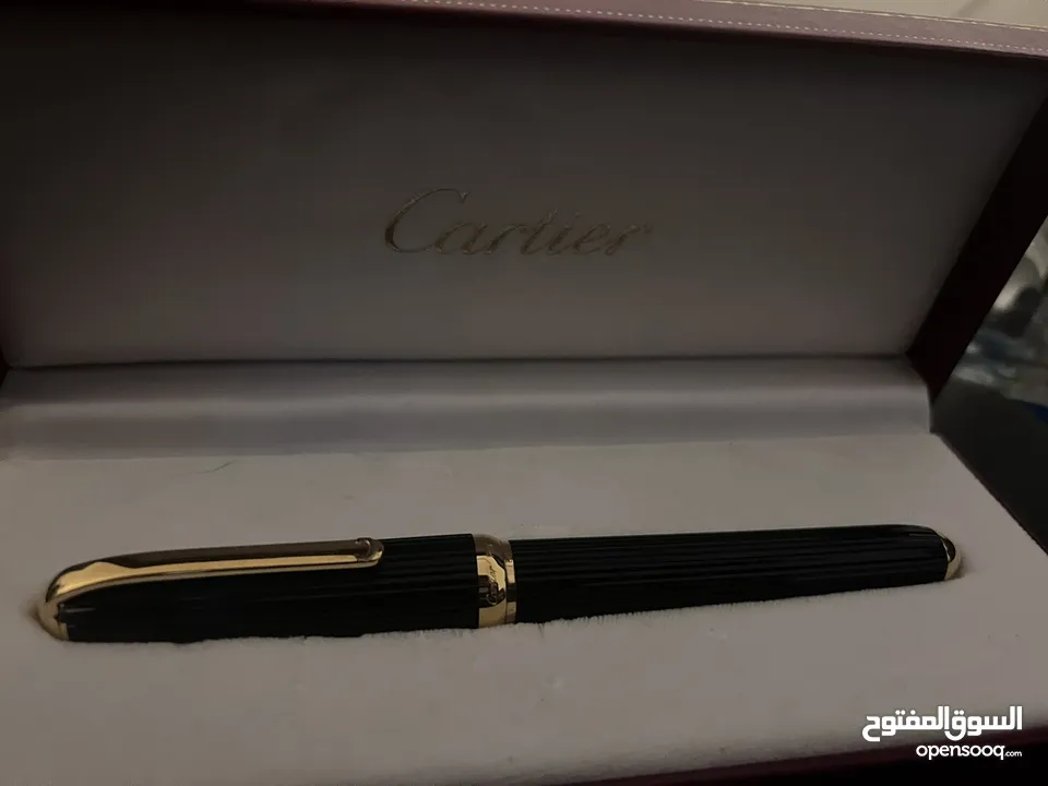 2 x Cartier Real, Genuine Pens. 1 x Silver & 1 Black & Gold Ballpoint Screw-tops - FROM US NYC