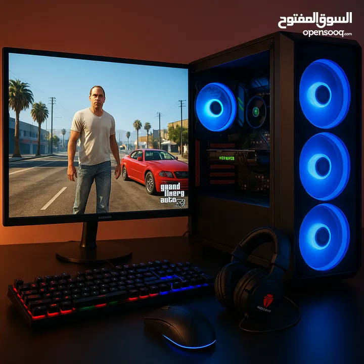 كمبيوتر جيمنج للبيع افضل لمواصفات للستريمر أو العاب جاهز للتشغيل المباشر كل الي في بالك بشغل