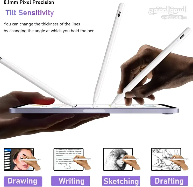 قلم ميتابن A8 متوافق مع ايباد 2018-2022 شحن اسرع مرتين وتقنية رفض راحة اليد MetaPen A8 Stylus pen