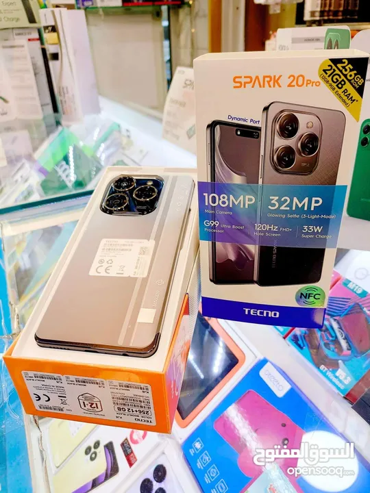 جديد بالكرتونة رام 21 Spark 20 pro جيجا 256 مكفول سنة متوفر توصيل