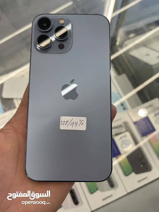 Iphone 13 pro max 128gb used ايفون 13 برو ماكس 128 جيجا مستخدم وكالة بطاريه 94٪؜