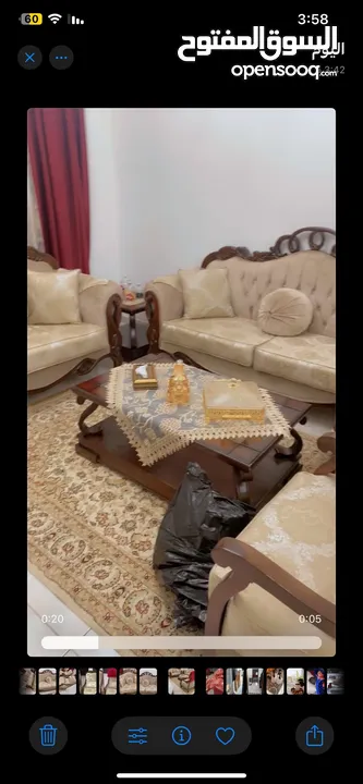 طقم كنب استعمال خفيف خشب ممتاز غير مهلوك ابدا ولا فيه اي خشط