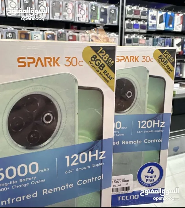 جهاز جديد بالكرتونة Spark 30c رام 8 و 12 و 16 جيجا 128 و 256 مكفول سنة متوفر توصيل