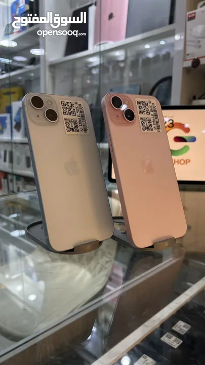 ‏iPhone 15 Plus 256GB / Pink & Blue  وارد شرق أوسط مدخل خط بطاريات بين 86‎%‎ - 90%