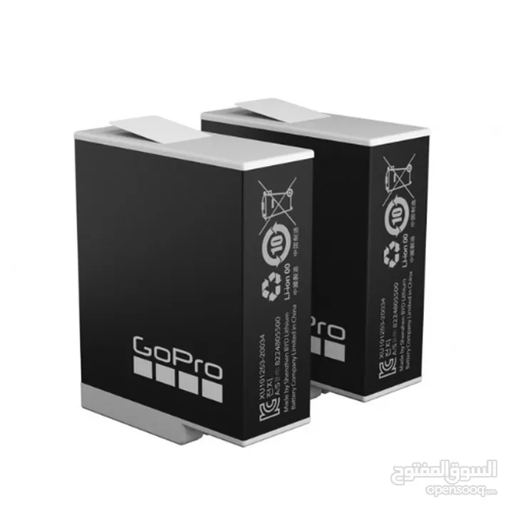 GoPro battery Enduro Hero 9/10/11 Black 2pcs pack   بطارية جو برو إندورو هيرو 9/10/11 أسود 2 قطعة