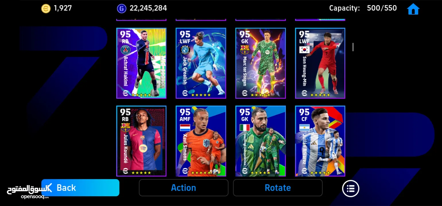 حساب بيس موبايل للبيع قوة التشكيله 3137 في 500 لاعب و 2000 توكنزه و 22 ملون جي بي و8 مدربين بوستر..