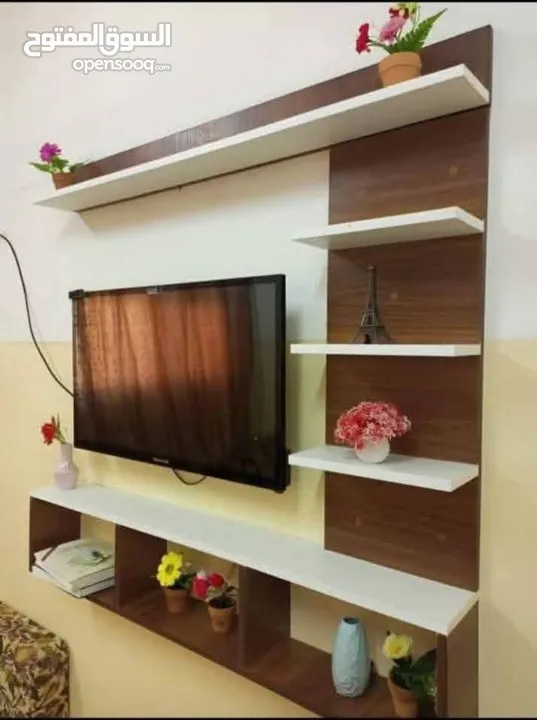 رف شاشة التلفزيون خشب لامنيت مميز