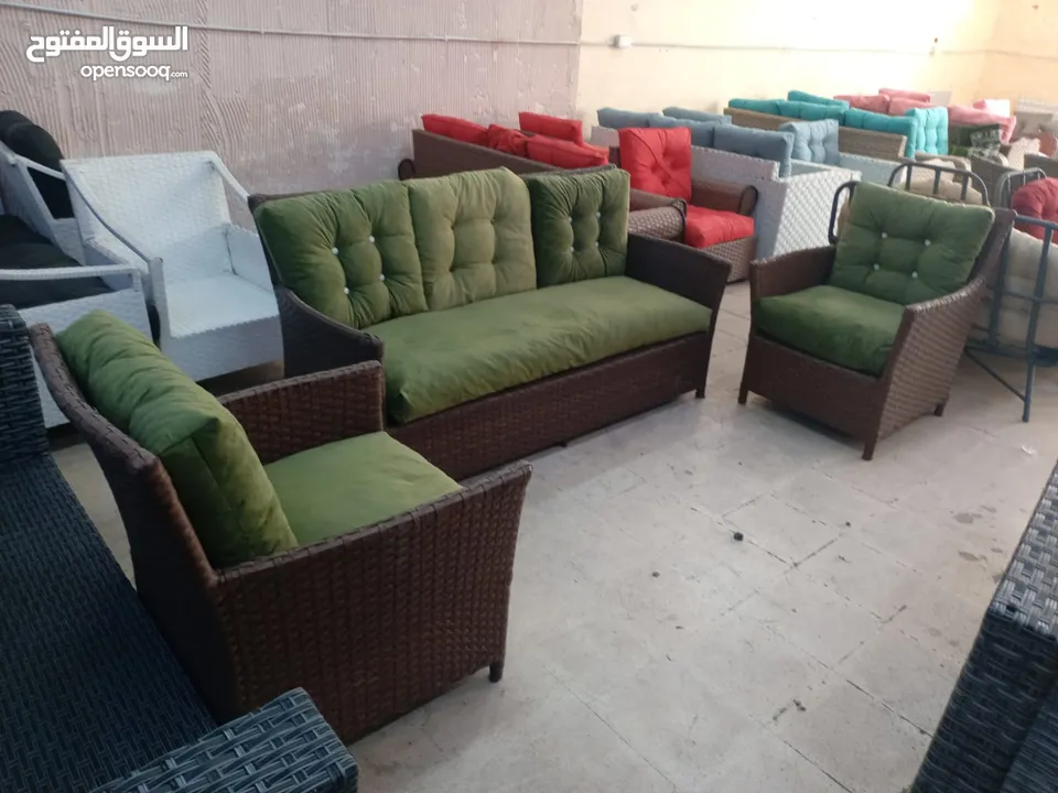 اجمل واروع اثاث منزلي من رتان والخبزران وأثاث معدنية ومرجيح وبنك بانك