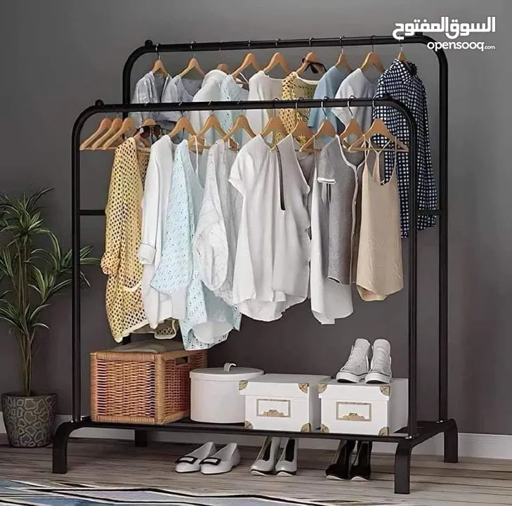 فقط 10 دنانير اقوى ستاند معدني لتعليق الملابس متحرك يتحمل وزن بأحدث شكل مميز بالجودة و الشكل