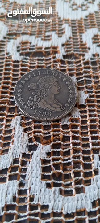 نصف دولار أمريكي فضه انتيك نادر تاريخ 1796