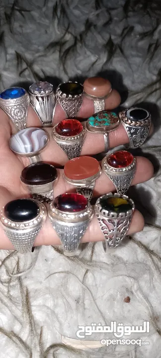 خواتم فضة مرصعة بأحجار كريمه اصليه