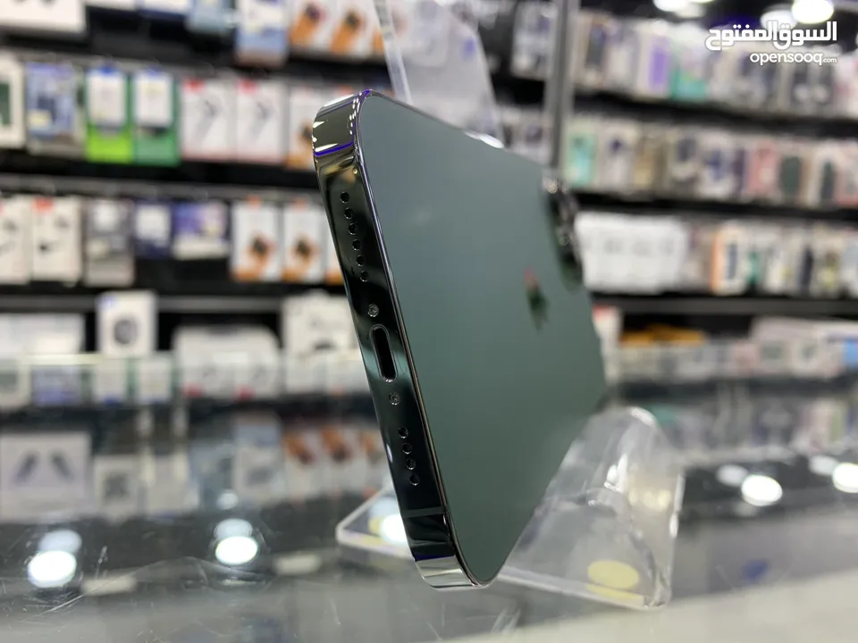 iPhone 13 Pro Max (128 GB) ايفون 13 برو ماكس مستعمل بحالة ممتازة لون زيتي مميز بطارية اصلي 91٪؜