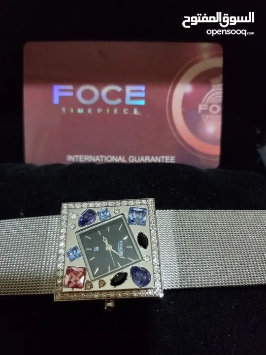 ساعة FOCE فخمة  جديدة مرصعة بالياقوت نظارات أصلية دولتشي وشانيل