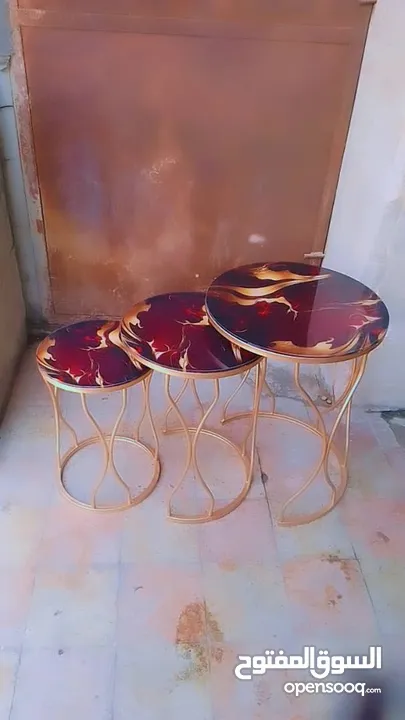 ,طاولات معدن بلور طباعه