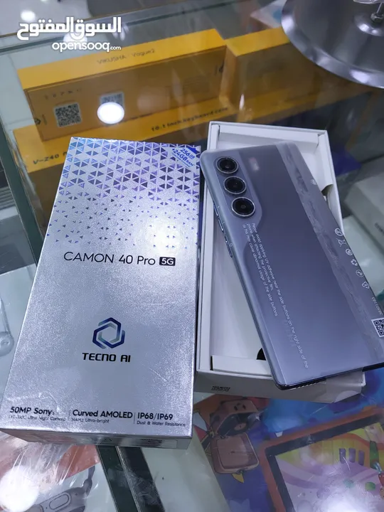 مشغل ايام Kamon 40 pro 5G رام 24 جيجا 256 مكفول سنة أغراضة والكرتونه الأصلية متوفر توصيل