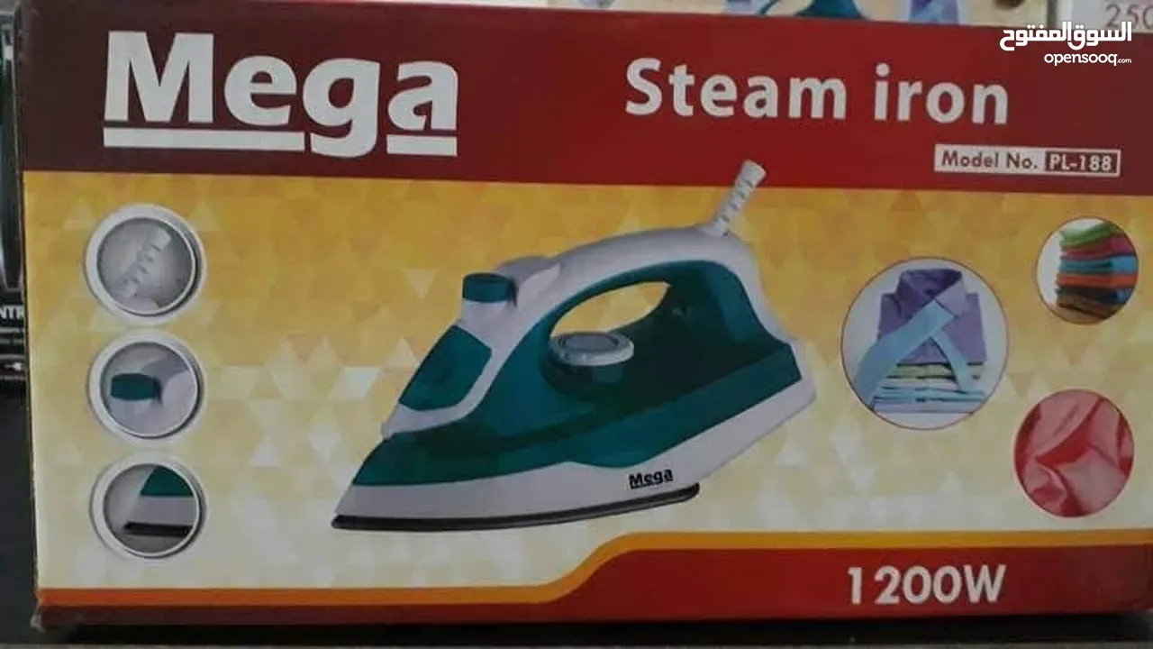 مكواة البخار Mega – موديل PL-188  الحل المثالي لإطلالة مرتبة وأنيقة كل يوم بخار قوي يزيل التجاعيد