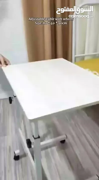 مكتب طلابي عملي ومتنقل بترتيب عصري! سطح واسع بيساع لابتوب + كتب + أدوات مدرسية عجلات قوية