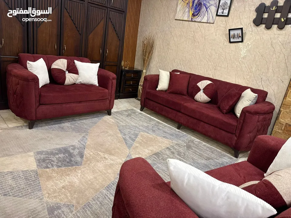 طقم كورنر تفصيل خشب لاتيه وقراط إسفنج ضغط عالي سفنج تركي القماش قماش مخمل ووتر بروف