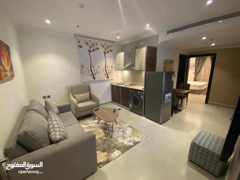شقه غرفه وصاله فاخره الايجار الشهري apartment one bedroom with living room monthly rent