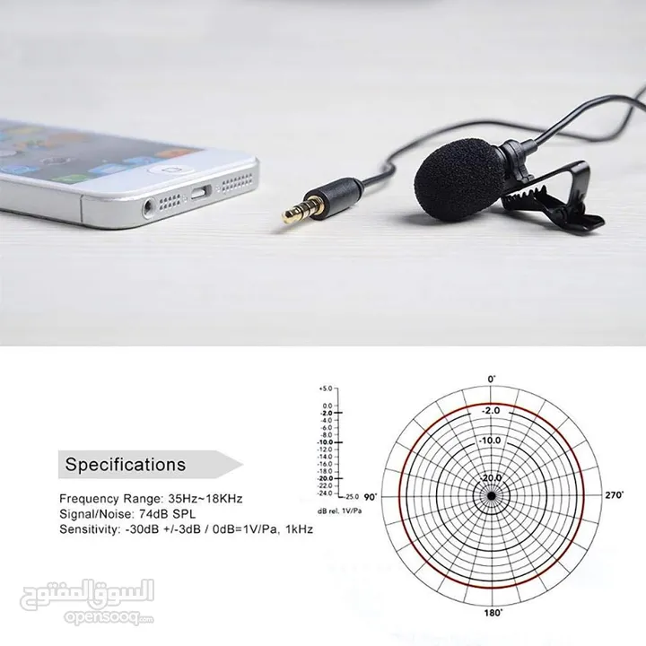 ميكرفون للموبايل  BOYA   Lavalier Lapel Clip-on Omnidirectional Condenser Microp