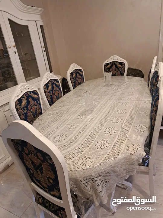 طاوله سفره حفر زان بالكامل  8 كراسي للبيع