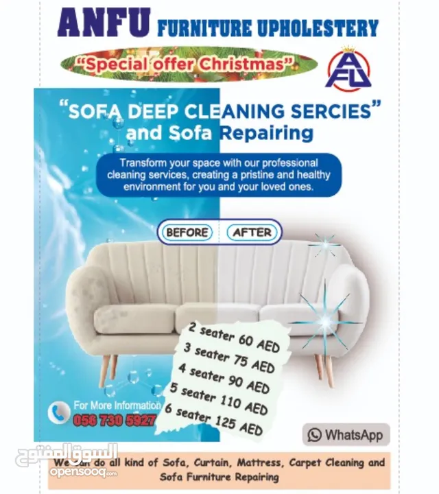 sofa cleaning and repairing services.