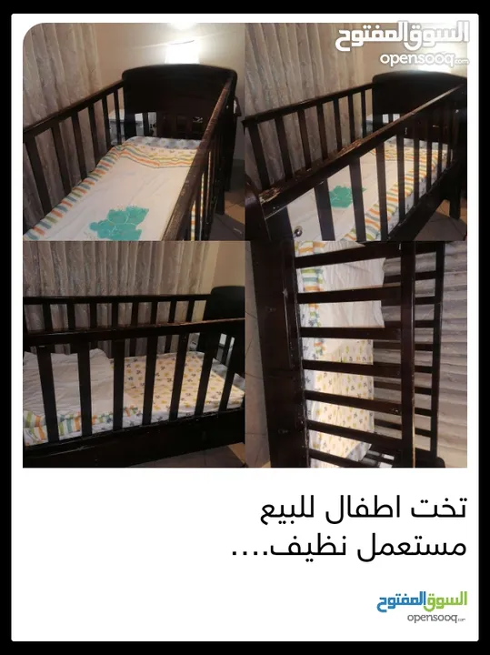 تحت اطفال مستعمل 5 سنين 143*74 السعر 35 دينار مع الفرشه والكفر خشب بلوط صولد و الادراج لاتيه