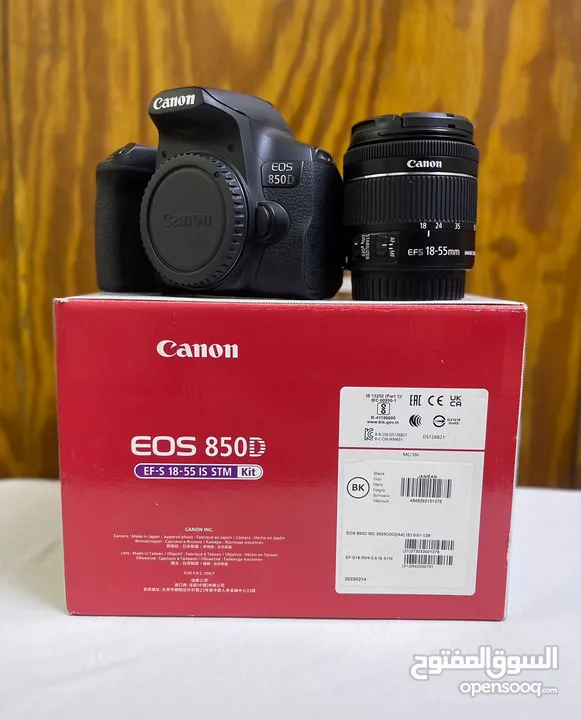 كاميرا كانون 850D مع عدسة 50mm  وعدسة كت 55_18