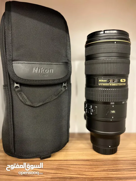 كامرت نيكون D810 و عدسة نيكون 70-200 و فلاش