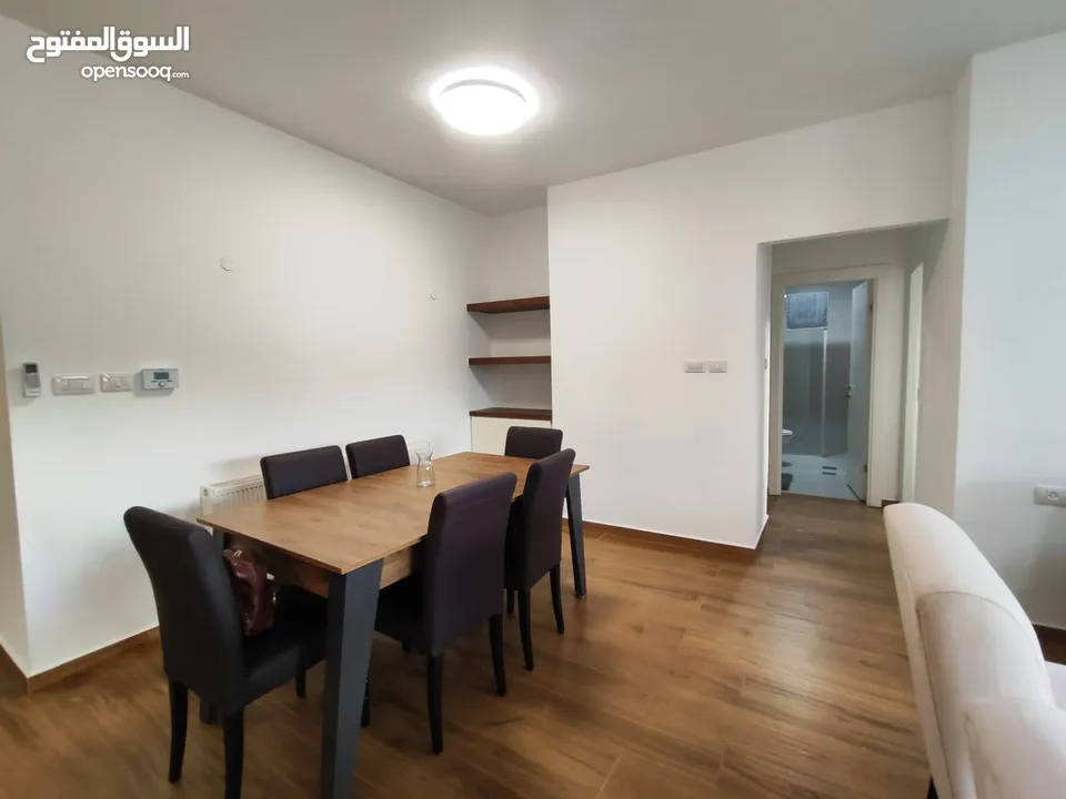 شقة جديدة مفروشة مع حديقة للإيجار – عين منجد  شارع إسكان المهندسين