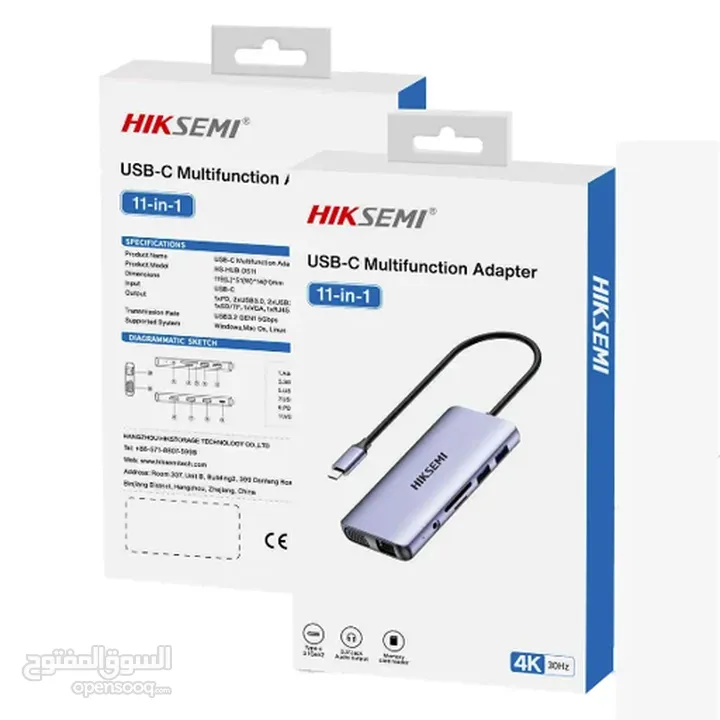 موزع USB HUB عالي السرعة 3.0 و 11 مدخل Hiksemi HUB 11 in 1 Port Type-C HUB SuperSpeed 3.0