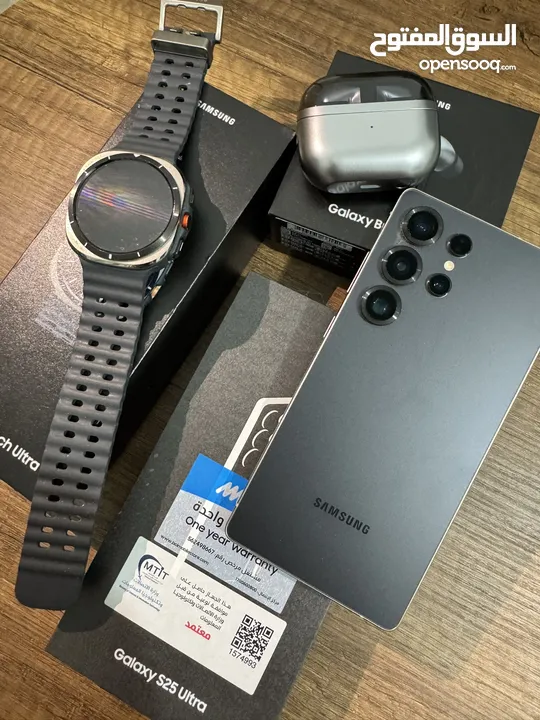 للبيع هاتف Samsung S25 Ultra + Galaxy Watch Ultra + Galaxy Puds Pro 3