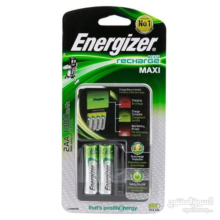  شاحن بطاريات اصلي انرجايزر+ بطاريات شحن عدد2  Energizer Charger Battery AA+AAA