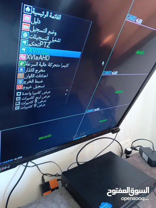 نضام مراقبه كامل متكامل 4 كمرات مع DVR مع هارد 500g مع محول البور